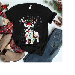cute french bulldog christmas lights reindeer tshirts, funny french bulldog christmas sweater,funny french bulldog chris