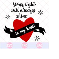 memorial svg, heart svg, christmas memorial svg, memorial remembrance svg, red heart svg, in loving memory svg, cut file cricut, silhouette