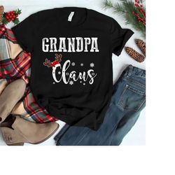 grandpa claus shirt santa christmas family matching pajama t shirt,grandpa christmas t shirt,grandpa papa claus sweatshi