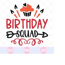 birthday squad svg, png, birthday svg, squad svg, halloween birthday squad svg, birthday shirt, heat transfer, sublimation, instant download