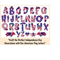 patriotic alphabet bundle, 4th of july png letters, sublimation design, independence day png, american alphabet, usa,digital download