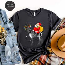 santa riding kawaii zebra christmas t shirts, funny kawaii zebra christmas cute t shirt,kawaii zebra christmas sweatshir