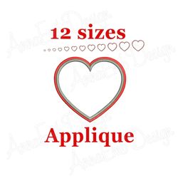Heart Applique Embroidery Design. Heart Machine Embroidery Applique. Love applique design. Valentine's day applique. Hea