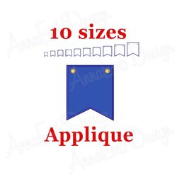 banner embroidery design. banner applique embroidery design. basic shape. banner in the hoop. party banner embroidery de