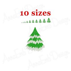 christmas tree embroidery design. mini tree. tree silhouette. christmas tree design. christmas embroidery design. machin