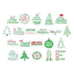 quotes christmas bundle svg, christmas tree svg,ornament svg, merry christmas svg, santa christmas digital download
