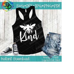 bee kind svg, bumblebee svg, bee svg, be kind svg, cricut or silhouette, handlettered anti bullying design, kindness quote saying design