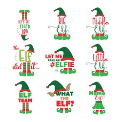 Elfs Christmas Bundle Svg, Christmas Tree SVG,Ornament Svg, Merry Christmas Svg, Santa Christmas Digital Download