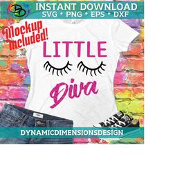 little diva svg, eyelashes svg, diva, blessed, svg, little girl svg, diva svg, eyelashes, girl svg, pink svg, digital download, commercial