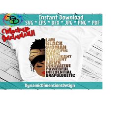 i am black women png, black girl magic, black queen, black pride, afro hair clipart, afro women, sublimation designs, unapologetically black