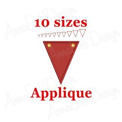 triangle banner embroidery design. triangle applique embroidery design. basic shape. banner in the hoop. party banner.