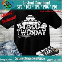taco svg, taco twosday svg, 2nd birthday cut file, fiesta design, i'm dos, two years old saying