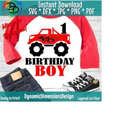 monster truck birthday svg, monster truck svg, first birthday svg, svg, dxf, cricut, silhouette cameo, cut file, vinyl decal, shirt design