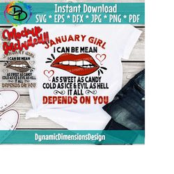january girl svg, january birthday svg, sweet as candy, cold as ice, evil as hell, january svg, tshirt design, leopard svg, sublimation