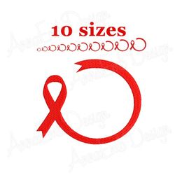 cancer awareness ribbon embroidery design. cancer ribbon silhouette. awareness ribbon mini embroidery. machine embroider