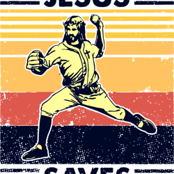 retro baseball jesus saves svg, baseball jesus saves funny svg, cutting file silhouette, digital download