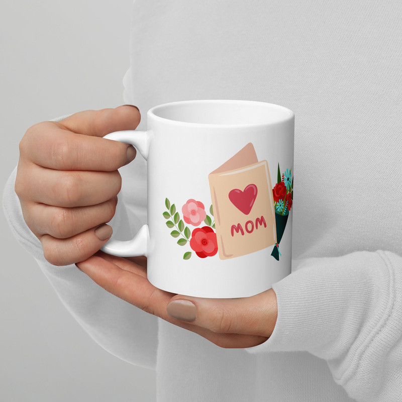 Happy Mothers Day Love Mom Heart Flowers White glossy mug - 2.jpg