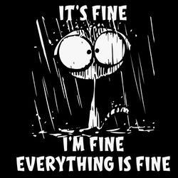 black cat svg, its fine im fine everything is fine funny black cat svg, cat svg, cut file, digital download