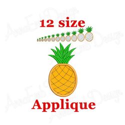 pineapple applique embroidery design. pineapple mini. pineapple embroidery. machine embroidery. fruit applique embroider