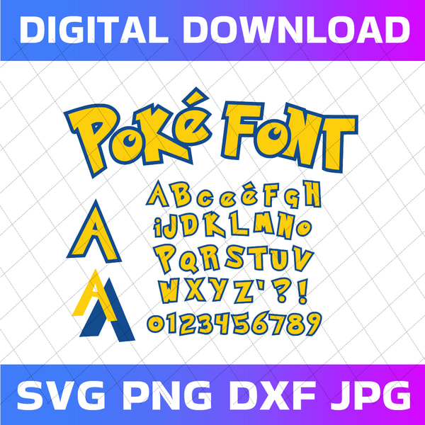 Pokemon Font Svg Layered Cricut , Pokemon Font Svg, Pokemon | Inspire ...