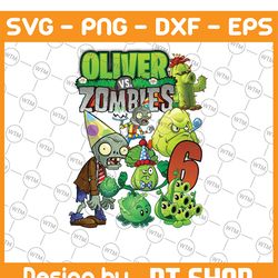 custom plants vs zombies png, personalization name and age gaming birthday zombies design png, print instant digital dow
