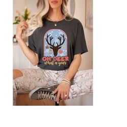 oh deer what a year shirt - santa reindeer t-shirt - christmas reindeer shirt - happy new year t-shirt - santa lovers sh