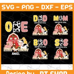 personalized family matching farm birthday png, personalized farm birthday png, family birthday custom name png, digital