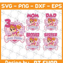 personalized patrol dog birthday png, custom paw patrol png, gift for kids, custom birthday girl, digital download