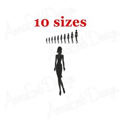 girl embroidery design. woman embroidery design. machine embroidery design. woman silhouette. mini woman. model embroide