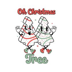retro oh christmas tree cake svg graphic design file