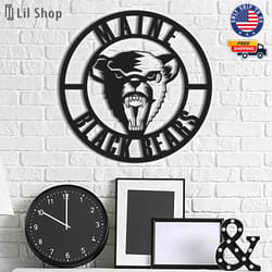 maine black bears metal sign, ncaa logo metal led wall sign, ncaa wall decor, maine black bears led metal wall art