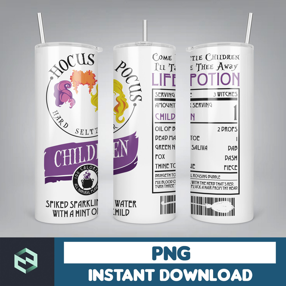 Halloween Witch 20oz Skinny Tumbler Wrap Png, Witches Sisters, Spooky Season 20oz Tumbler, Halloween Sisters 20oz Skinny Tumbler Png (8).jpg
