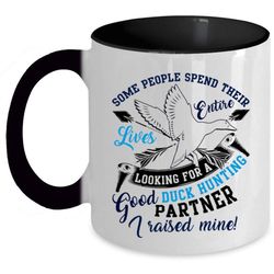 funny duck hunting coffee mug, good duck hunting partner accent mug