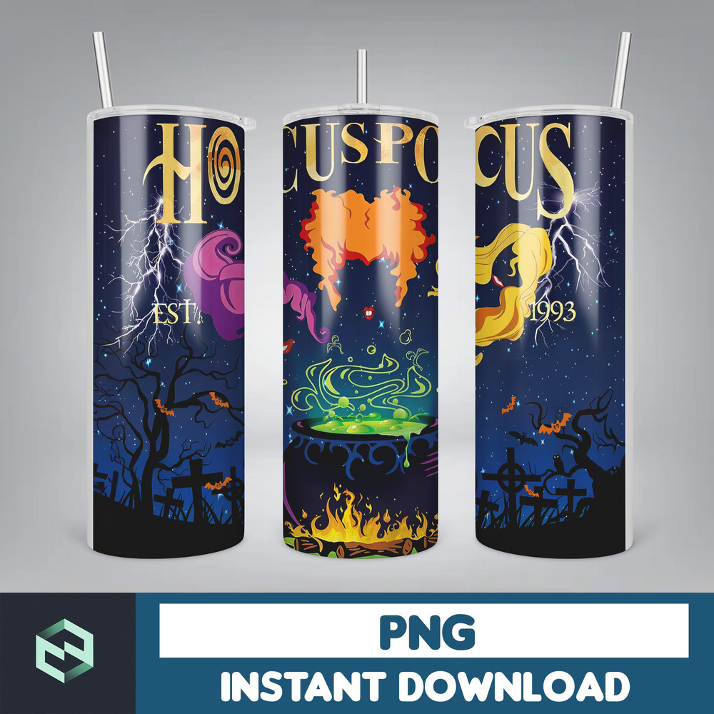 Halloween Witch 20oz Skinny Tumbler Wrap Png, Witches Sisters, Spooky Season 20oz Tumbler, Halloween Sisters 20oz Skinny Tumbler Png (2).jpg