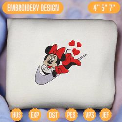 nike x minnie cartoon embroidered sweatshirt, brand cartoon embroidered sweatshirt, custom cartoon embroidered crewneck, lovely cartoon character embroidered
