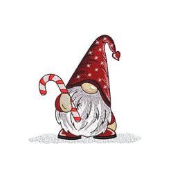 cute christmas gnome embroidery design,  3 sizes, instant download