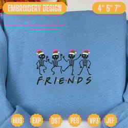 skeleton friend embroidery designs, christmas embroidery designs, friend embroidery designs, skeleton dancing embroidery designs