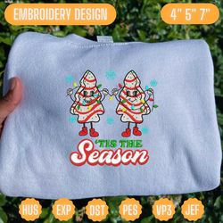 tis the season embroidery, christmas tree cake embroidery designs, christmas embroidery designs, christmas embroidered