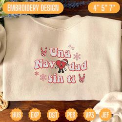 christmas bad bunny embroidery, christmas embroidery designs, un navidad sin ti designs, merry xmas embroidery designs