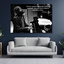 marvin gaye quote ready to hang canvas, marvin gaye music poster,canvas print,wall art canvas painting living room bedro