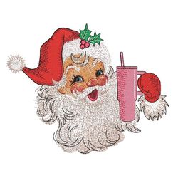 santa machine embroidery design, 3 sizes, instant download