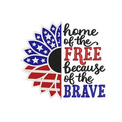 usa sunflower embroidery design, independence day embroidery file, 5 sizes, instant download