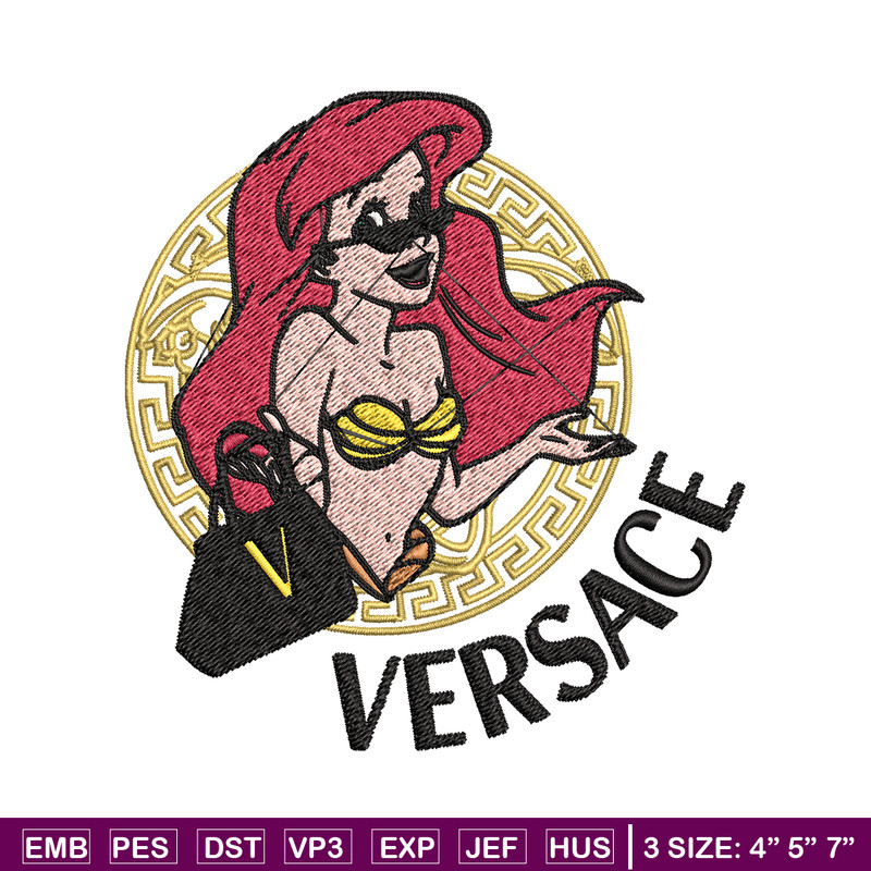 Ariel Versace Disney Princes Embroidery design, Disney Embroidery, cartoon design, Embroidery File, Instant download..jpg