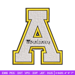 appalachian state mountaineers embroidery design, logo embroidery, logo sport, sport embroidery, ncaa embroidery.