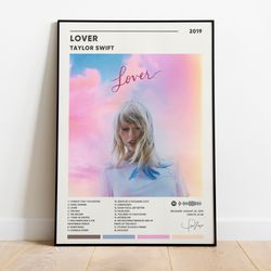 taylor swift - lover album cover poster, taylor swift lover poster print, digital download, taylor swift poster, music g