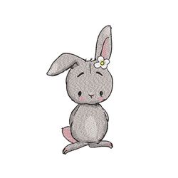 cute bunny embroidery design, 3 sizes, instant download