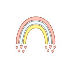 boho rainbow embroidery design,  baby embroidery file,  3 sizes, instant download