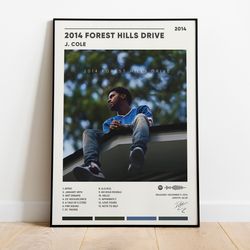 j cole 2014 forest hills drive album cover poster, j cole 2014 forest hills drive poster print, digital download, jcole
