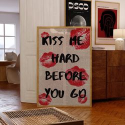 kiss poster, 70s poster, red wall art, trendy wall art, hippie print, vintage poster, psychedelic room decor, retro prin