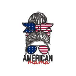 American Mama Applique Embroidery Design, Patriotic Independence Day Embroidery File, 3 sizes, Instant Download